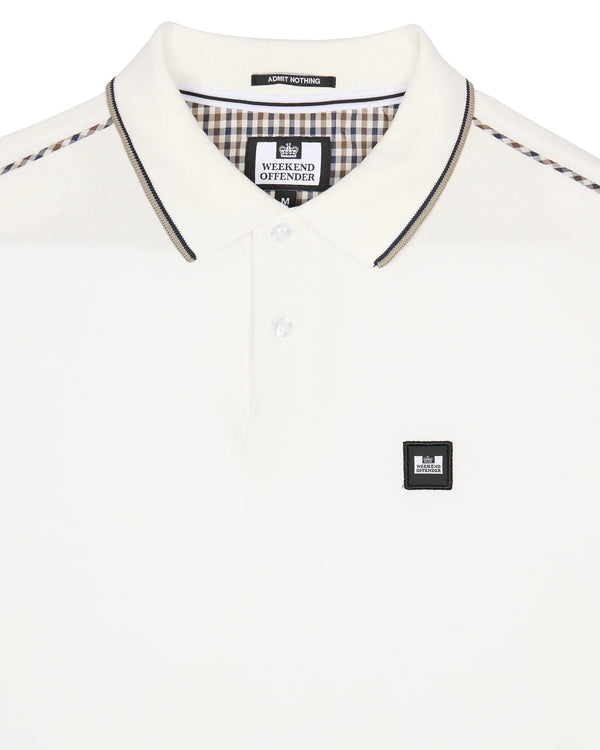 Weekend Offender CAROLA LONG SLEEVE POLO SHIRT WINTER - WHITE HOUSE CHECK