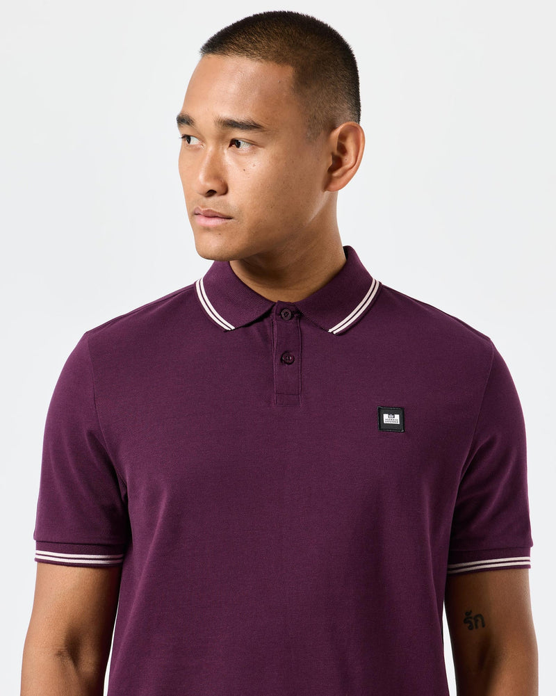 Weekend Offender Farina Polo Shirt Acai Berry/Pale Blush