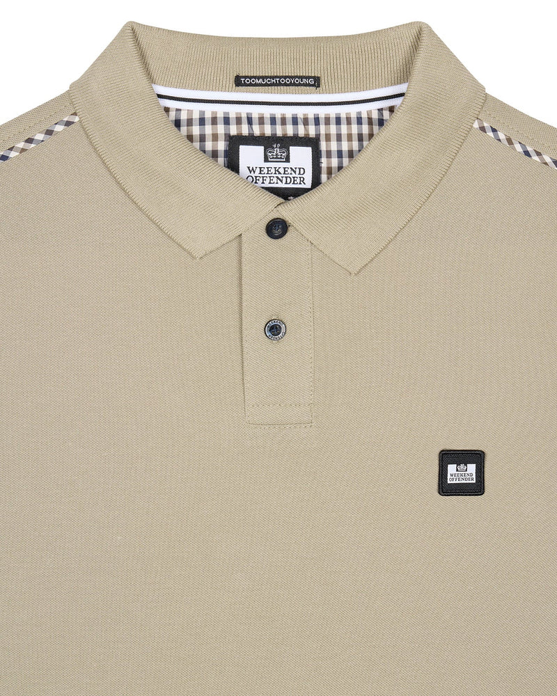 Weekend Offender Tipped Nylon Check Polo Sakai - BARK