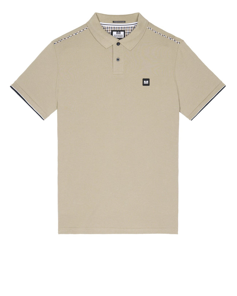 Weekend Offender Tipped Nylon Check Polo Sakai - BARK