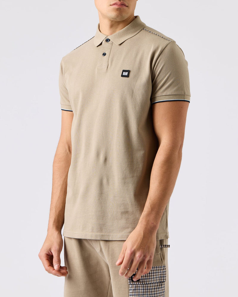Weekend Offender Tipped Nylon Check Polo Sakai - BARK