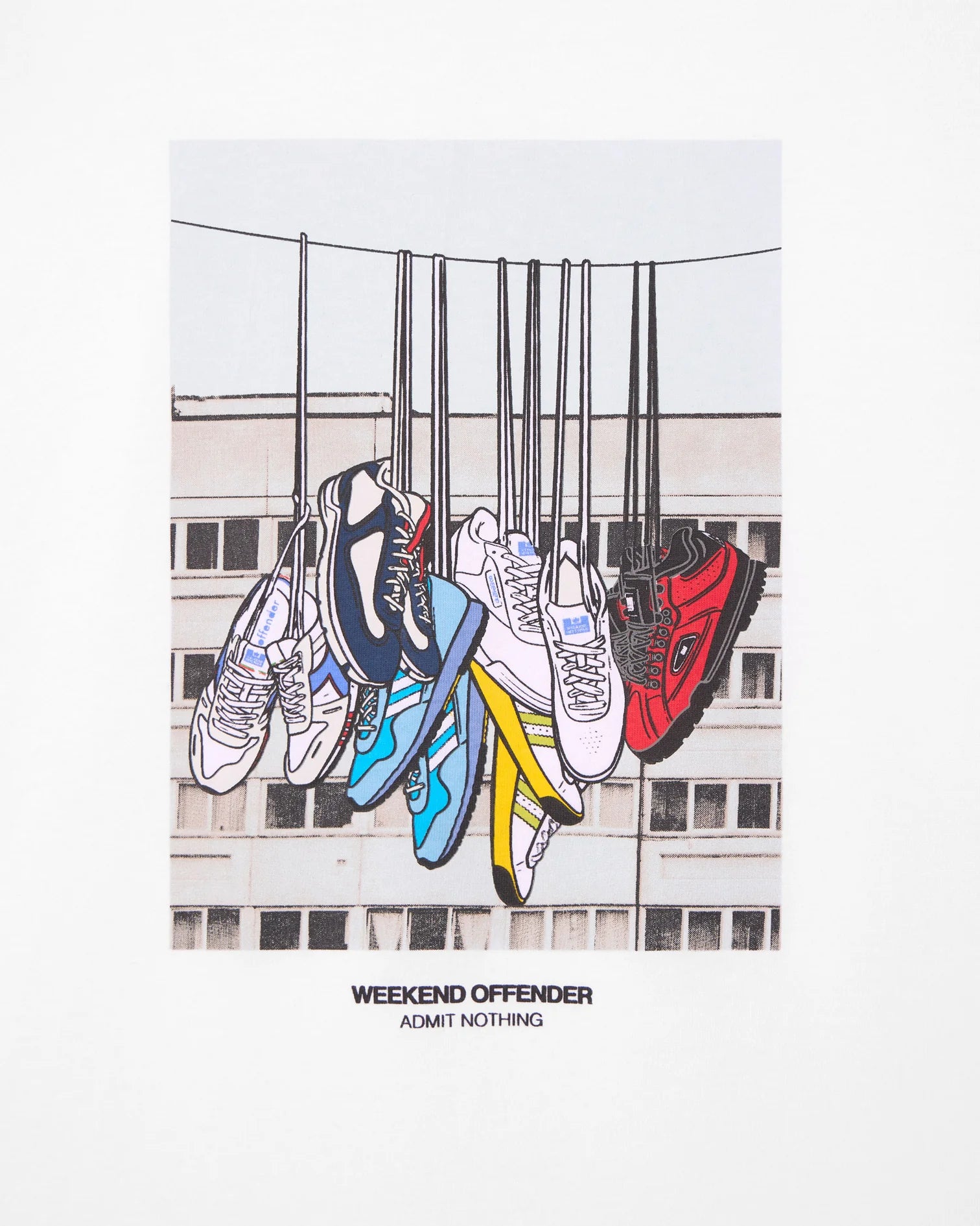 Weekend Offender Battle Lines Graphic T-Shirt White