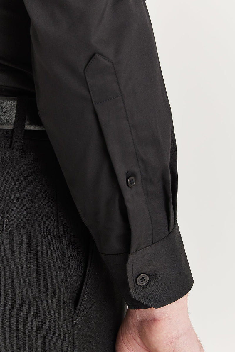 Paul Andrew Oliver - Cutaway Collar Shirt - BLACK