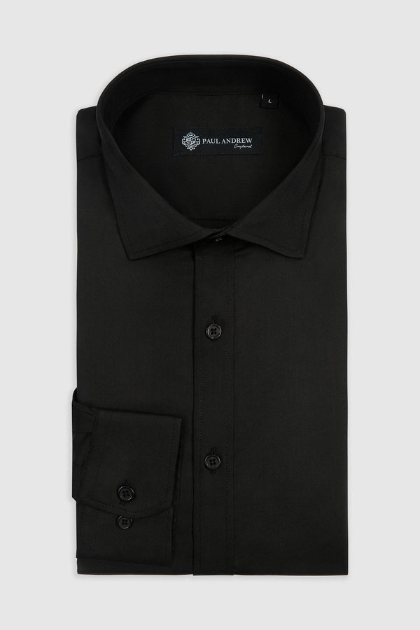 Paul Andrew Oliver - Cutaway Collar Shirt - BLACK