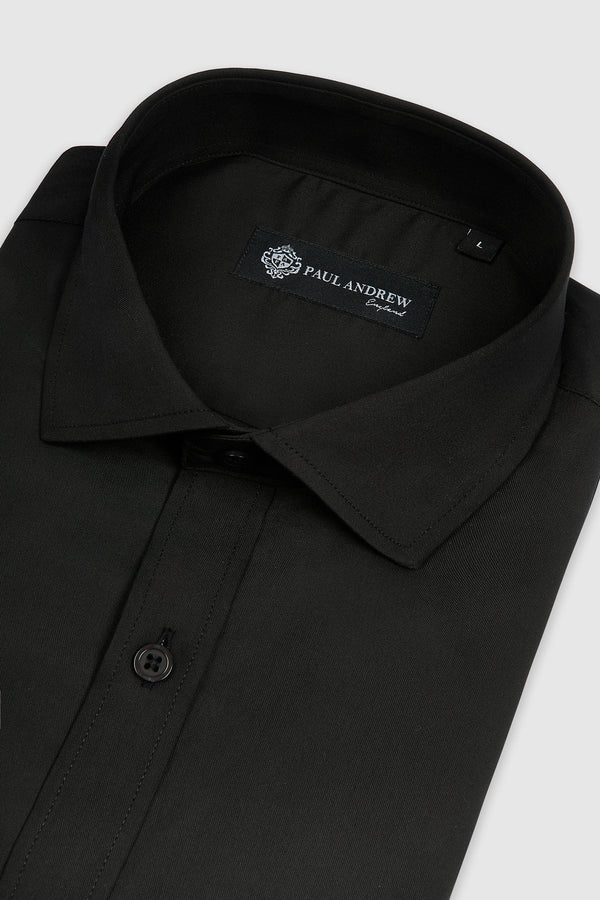 Paul Andrew Oliver - Cutaway Collar Shirt - BLACK