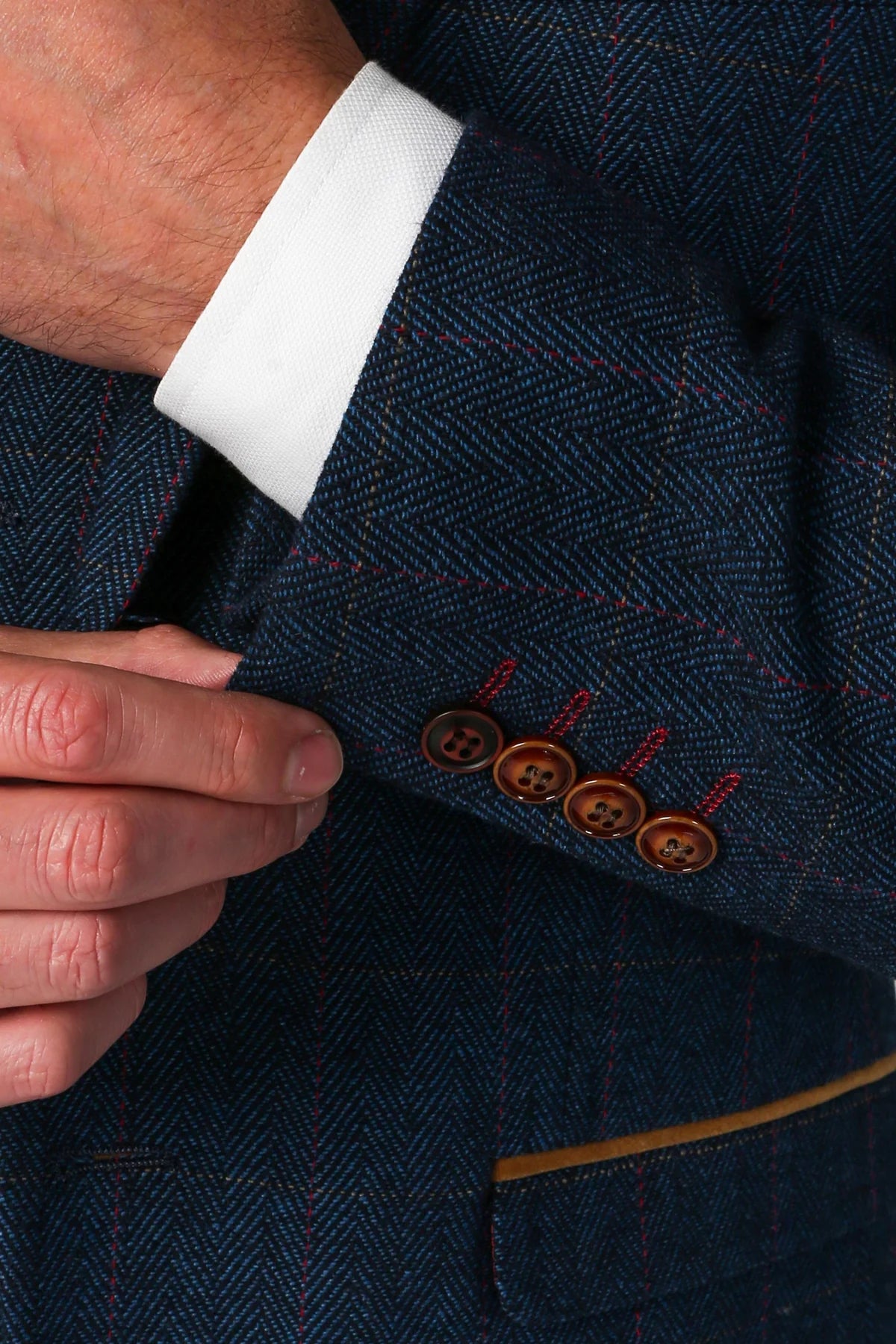 Paul Andrew Scott - Men's Tweed Check Blazer in Navy