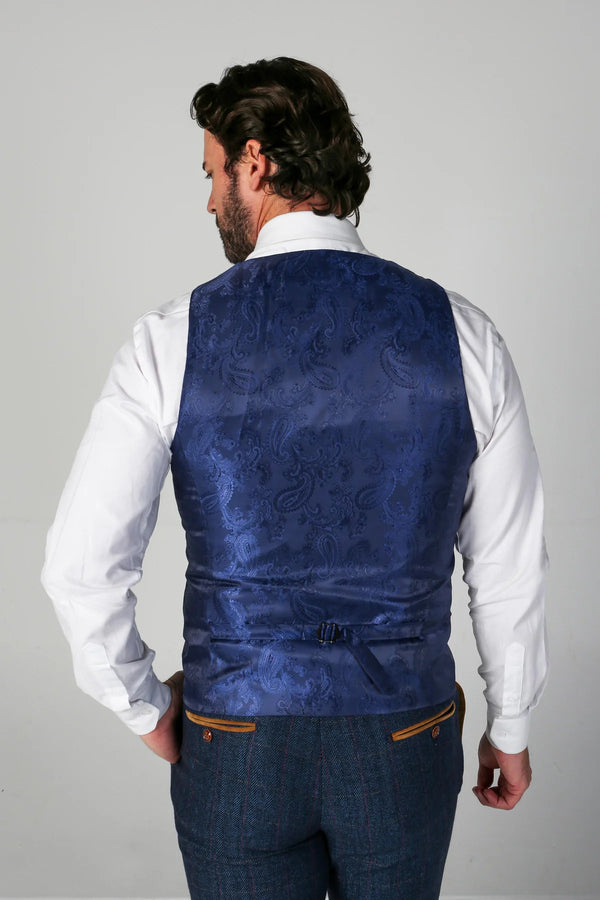 Paul Andrew Scott - Men's Tweed Waistcoat in NAVY