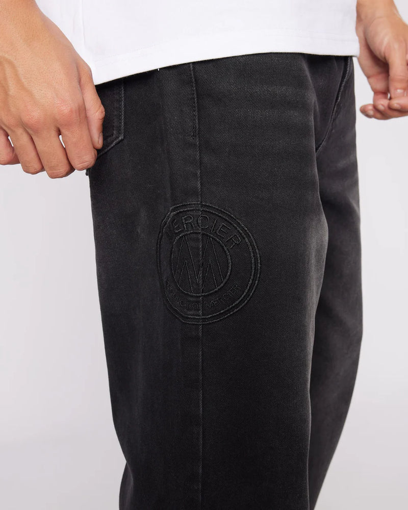 Mercier Black Badge Worker Jeans - BLACK WASH