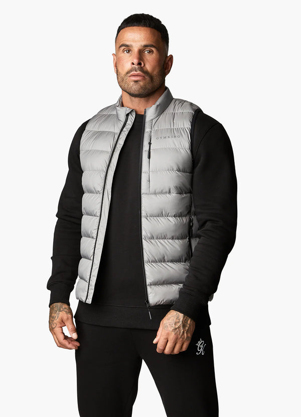 Gym King Reflect Puffer Gilet - Dark Grey