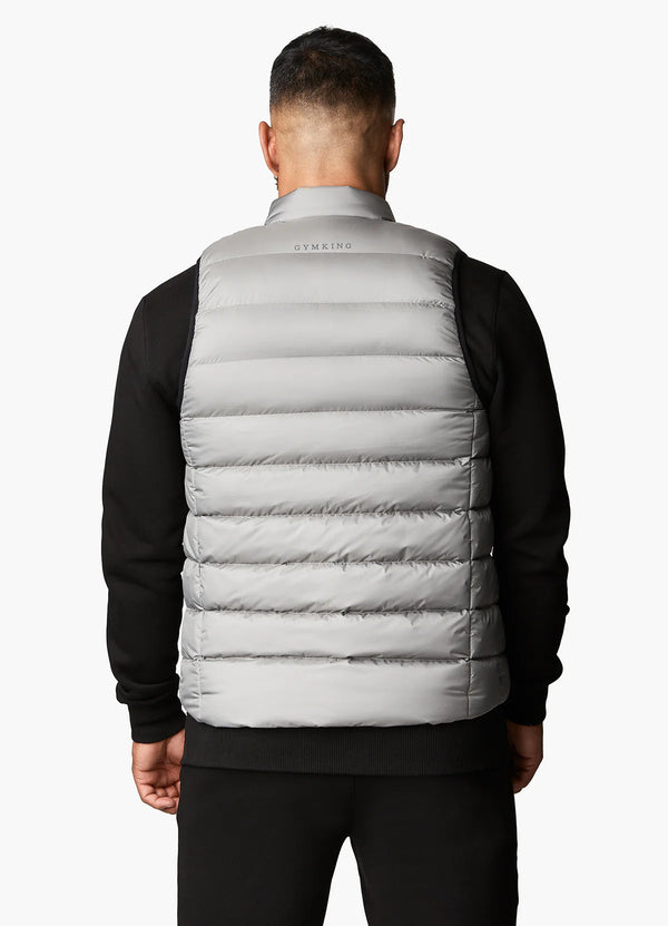 Gym King Reflect Puffer Gilet - Dark Grey