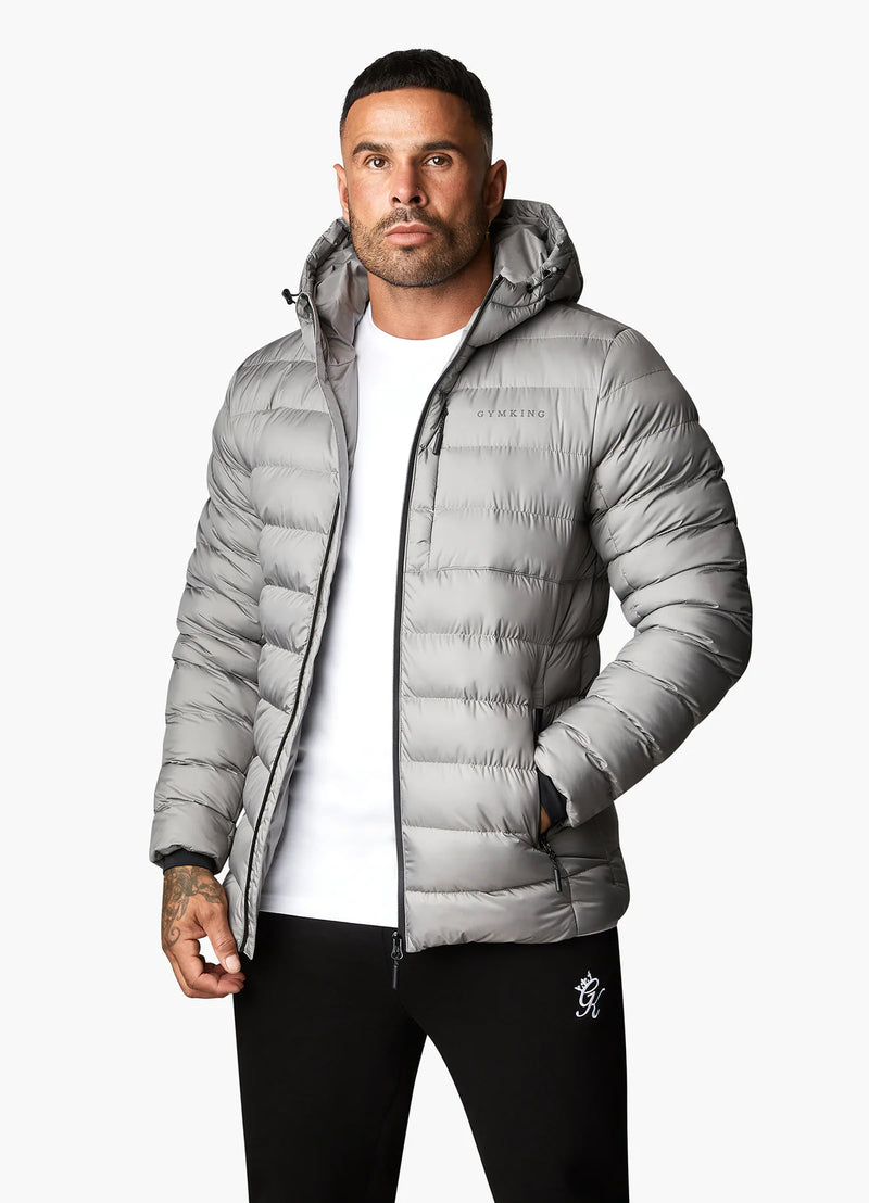 Gym King Reflect Puffer Jacket - Light Grey