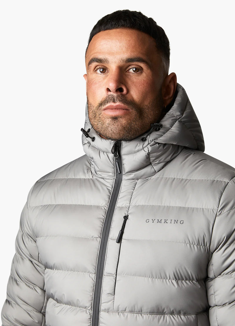 Gym King Reflect Puffer Jacket - Light Grey