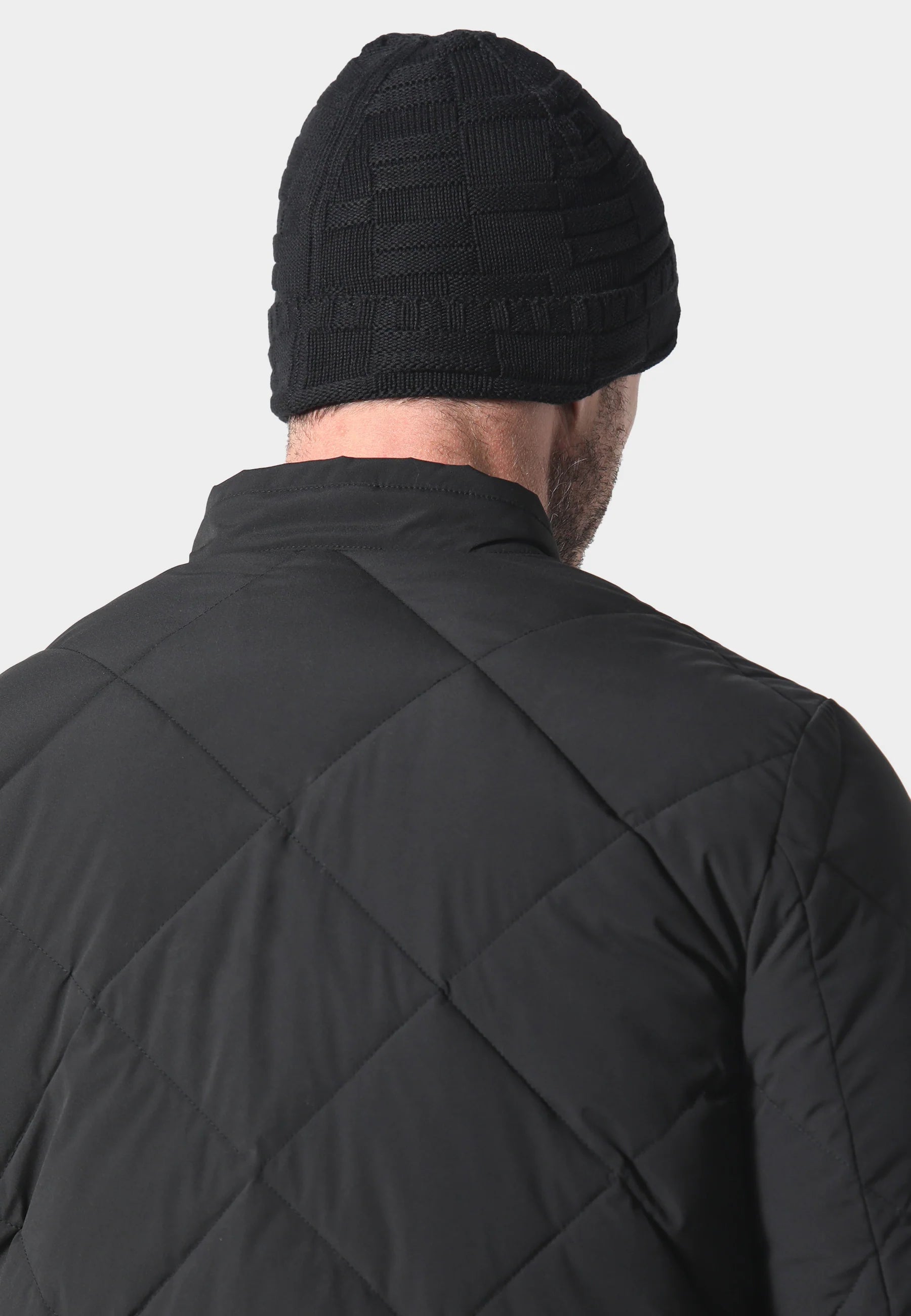 883 Police Regan  textured knit design Beanie - BLACK