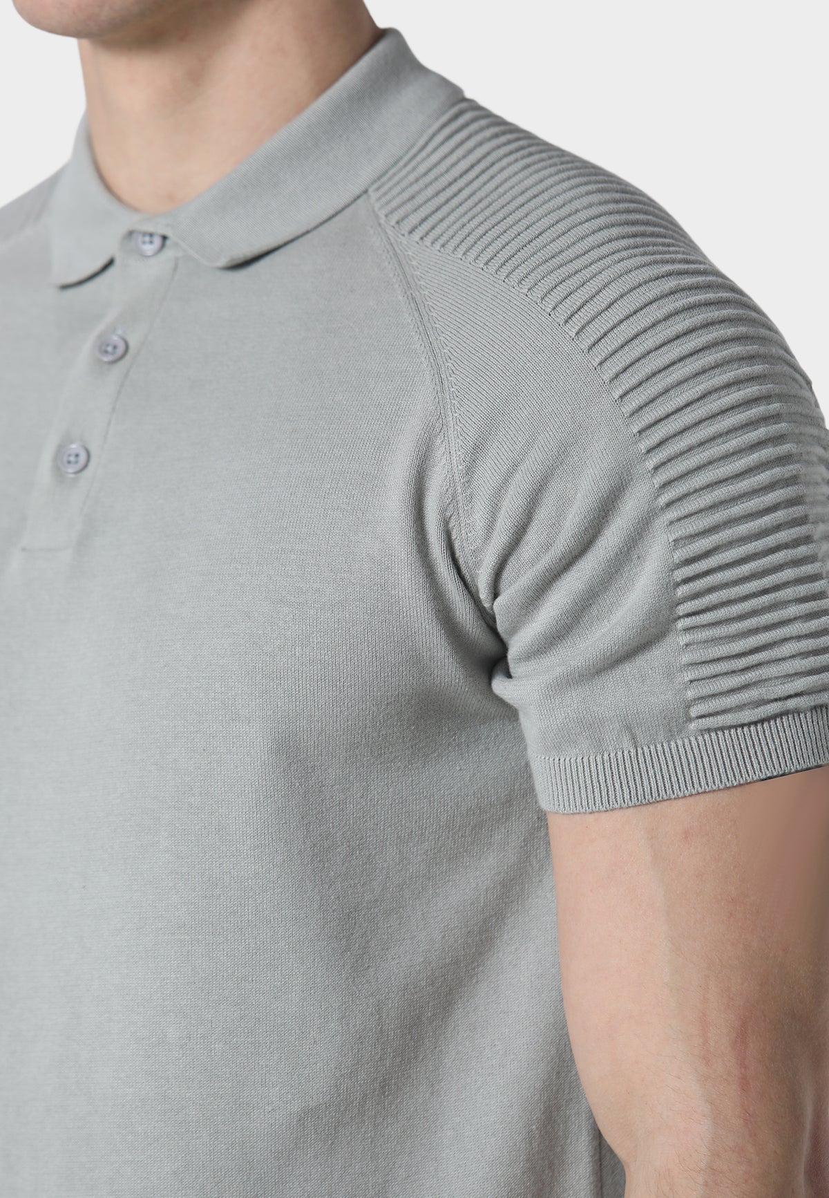 883 Police SALLE COOL COOL GREY KNITTED POLO SHIRT