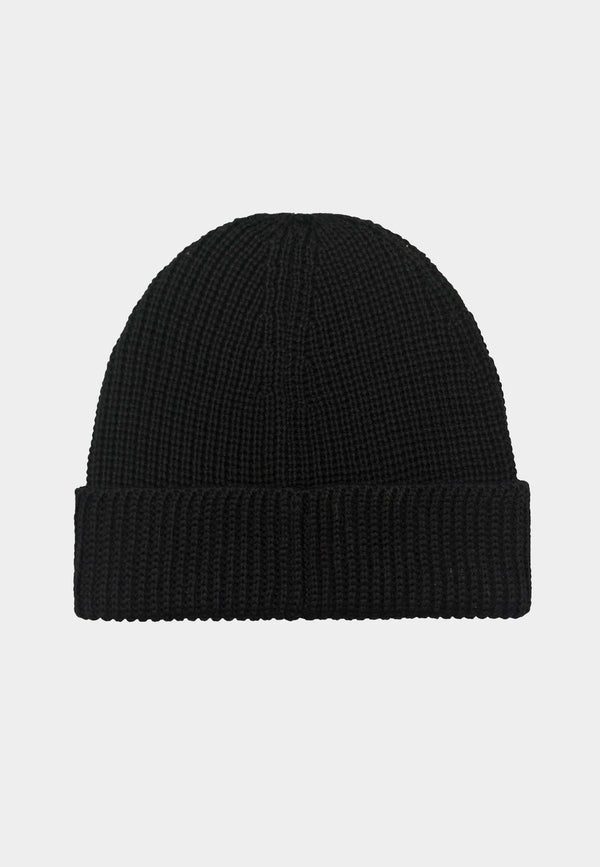 883 Police Simon ribbed knit texture Beanie Hat - BLACK