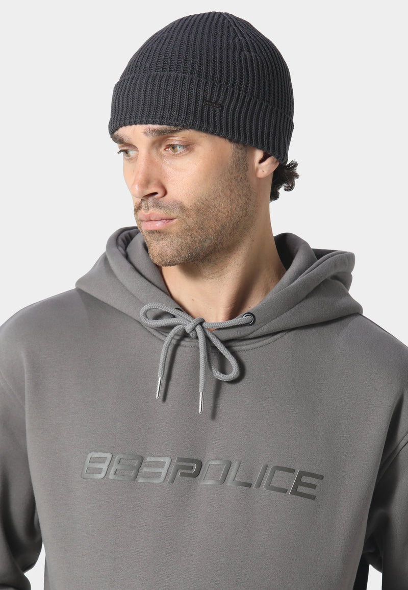 883 Police Simon ribbed knit texture Beanie Hat - CHARCOAL