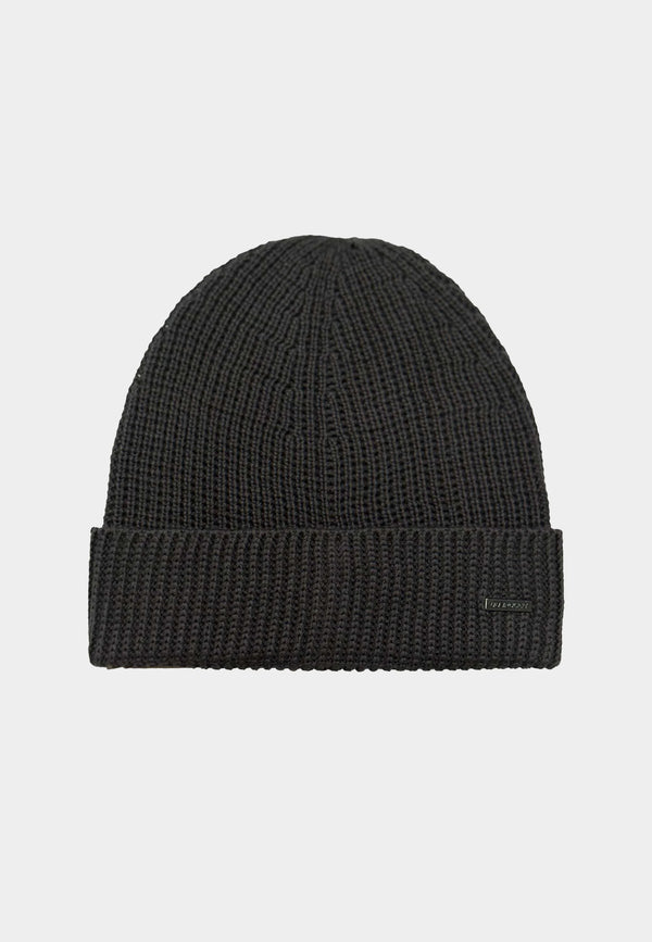 883 Police Simon ribbed knit texture Beanie Hat - CHARCOAL