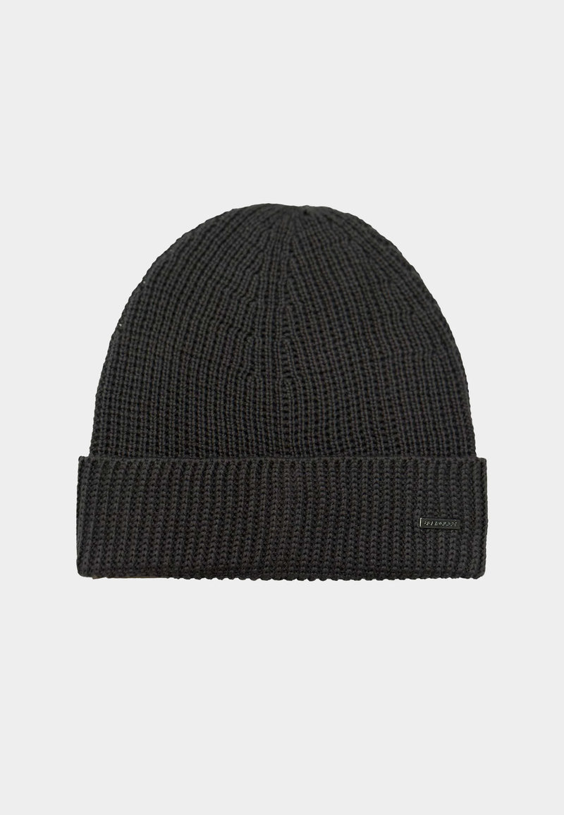 883 Police Simon ribbed knit texture Beanie Hat - CHARCOAL
