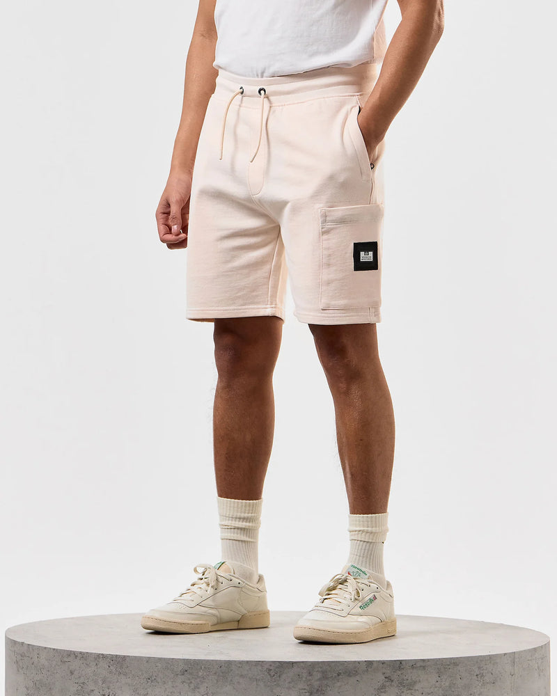 Weekend Offender Hawkins 100% Cotton Jogger Shorts - Alabaster