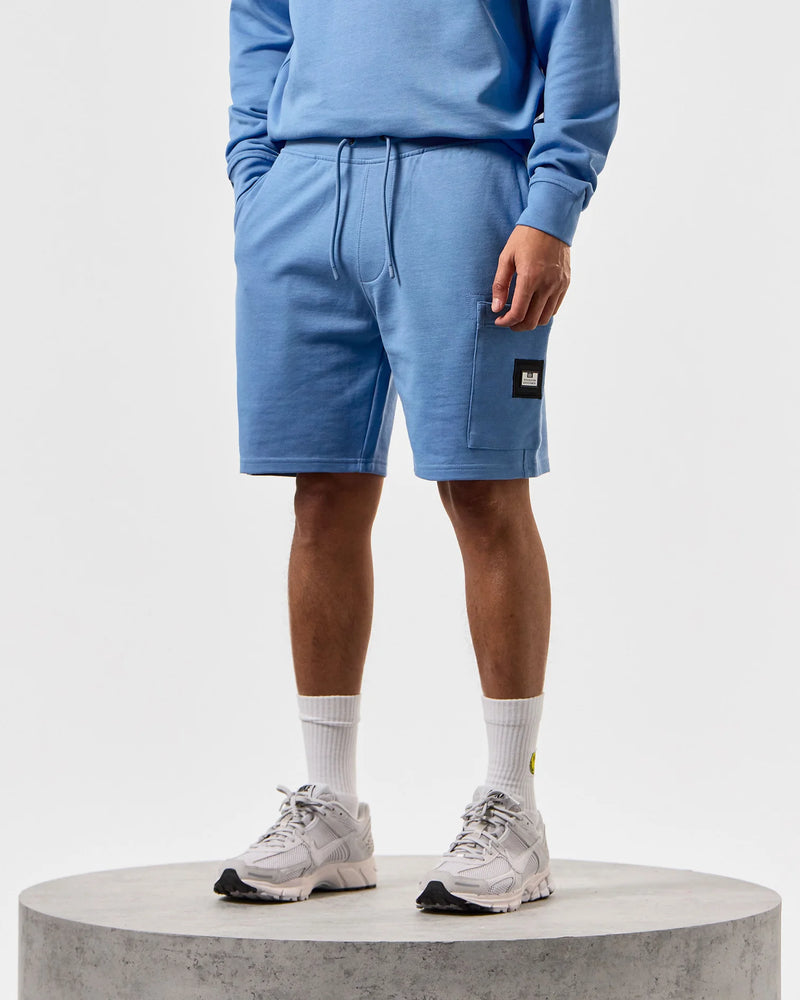 Weekend Offender Hawkins 100% Cotton Jogger Shorts - COASTAL BLUE