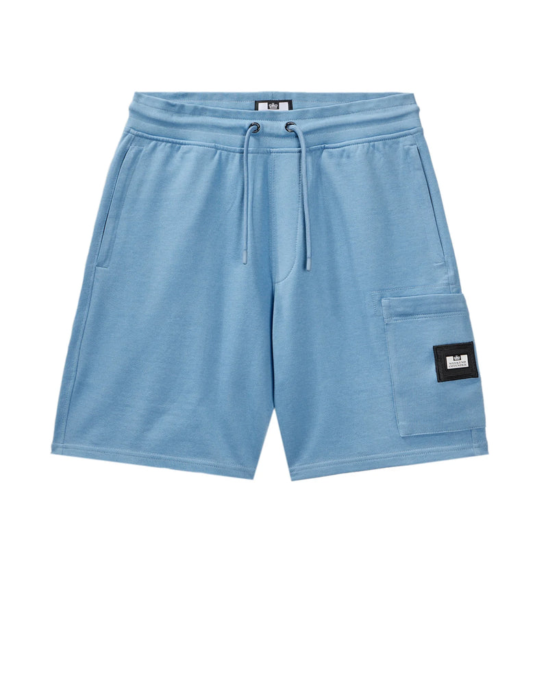 Weekend Offender Hawkins 100% Cotton Jogger Shorts - COASTAL BLUE