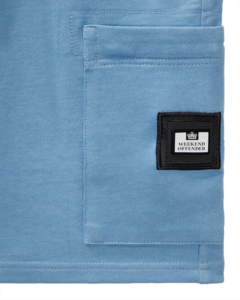 Weekend Offender Hawkins 100% Cotton Jogger Shorts - COASTAL BLUE