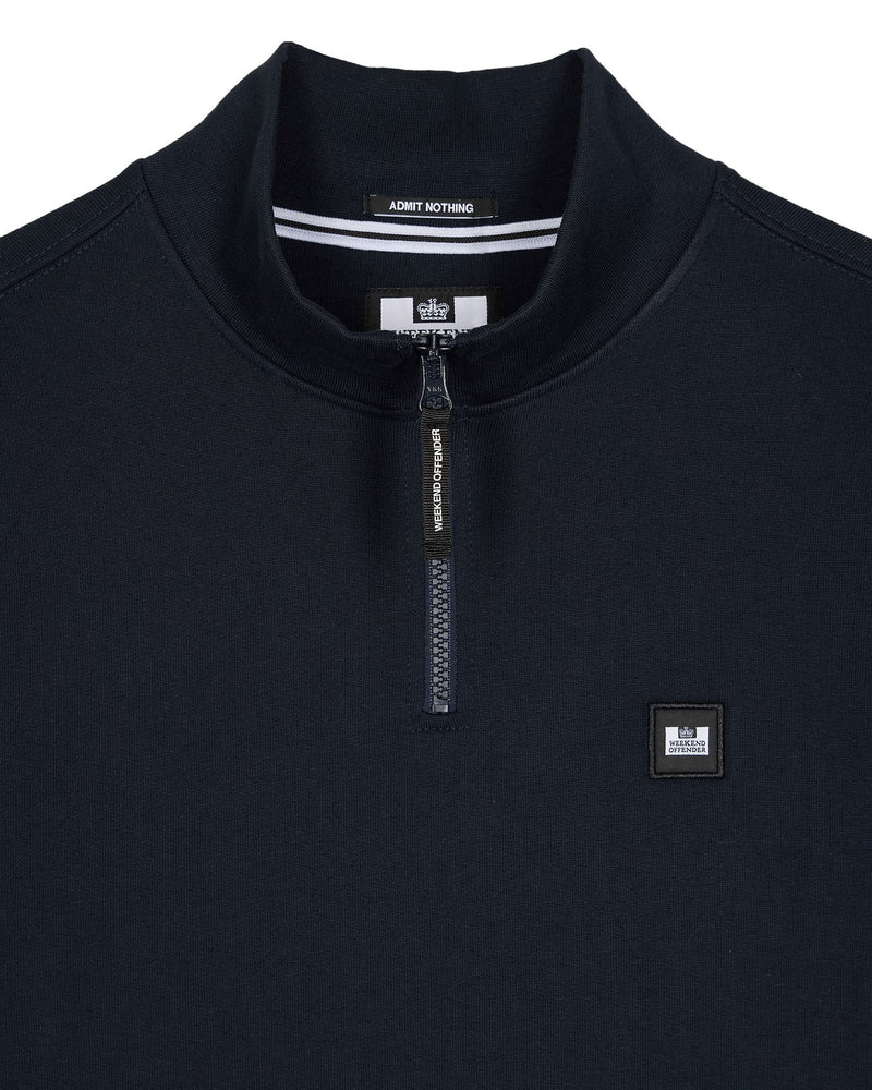 Weekend Offender FARAONE QUARTER ZIP SWEATSHIRT - BLACK