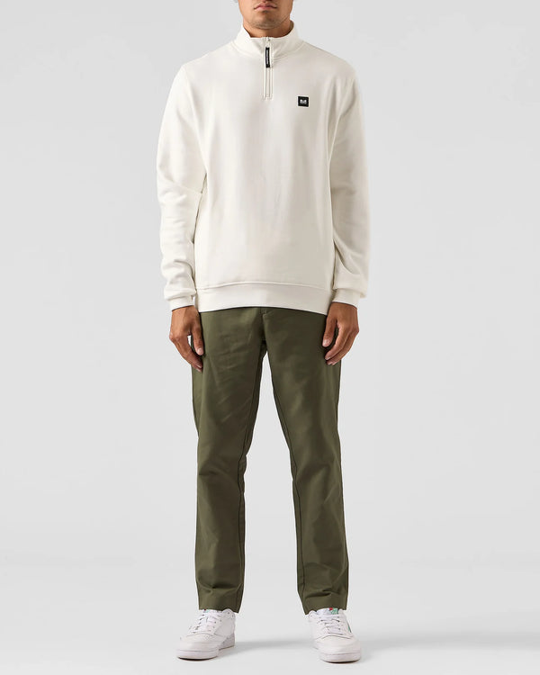 Weekend Offender FARAONE QUARTER ZIP SWEATSHIRT - WINTER WHITE