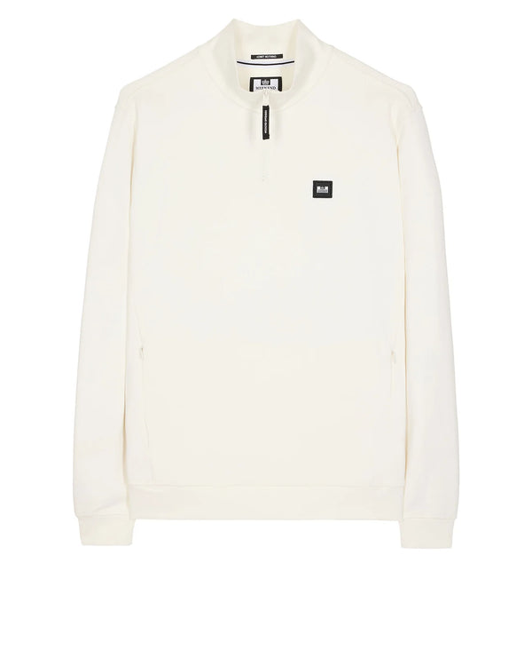 Weekend Offender FARAONE QUARTER ZIP SWEATSHIRT - WINTER WHITE