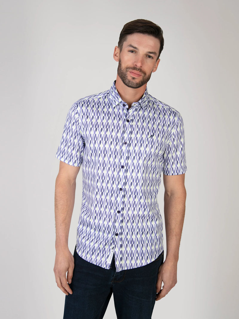 Mish Mash Selerno Navy & Pistachio Short Sleeved Shirt
