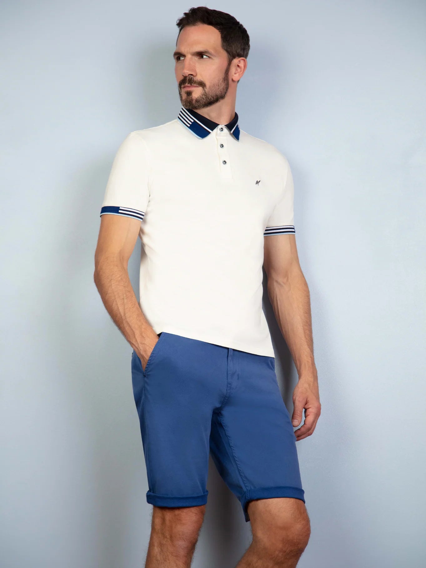 Mish Mash Regular Fit Cotton Jersey Polo Oslo - GARDENIA