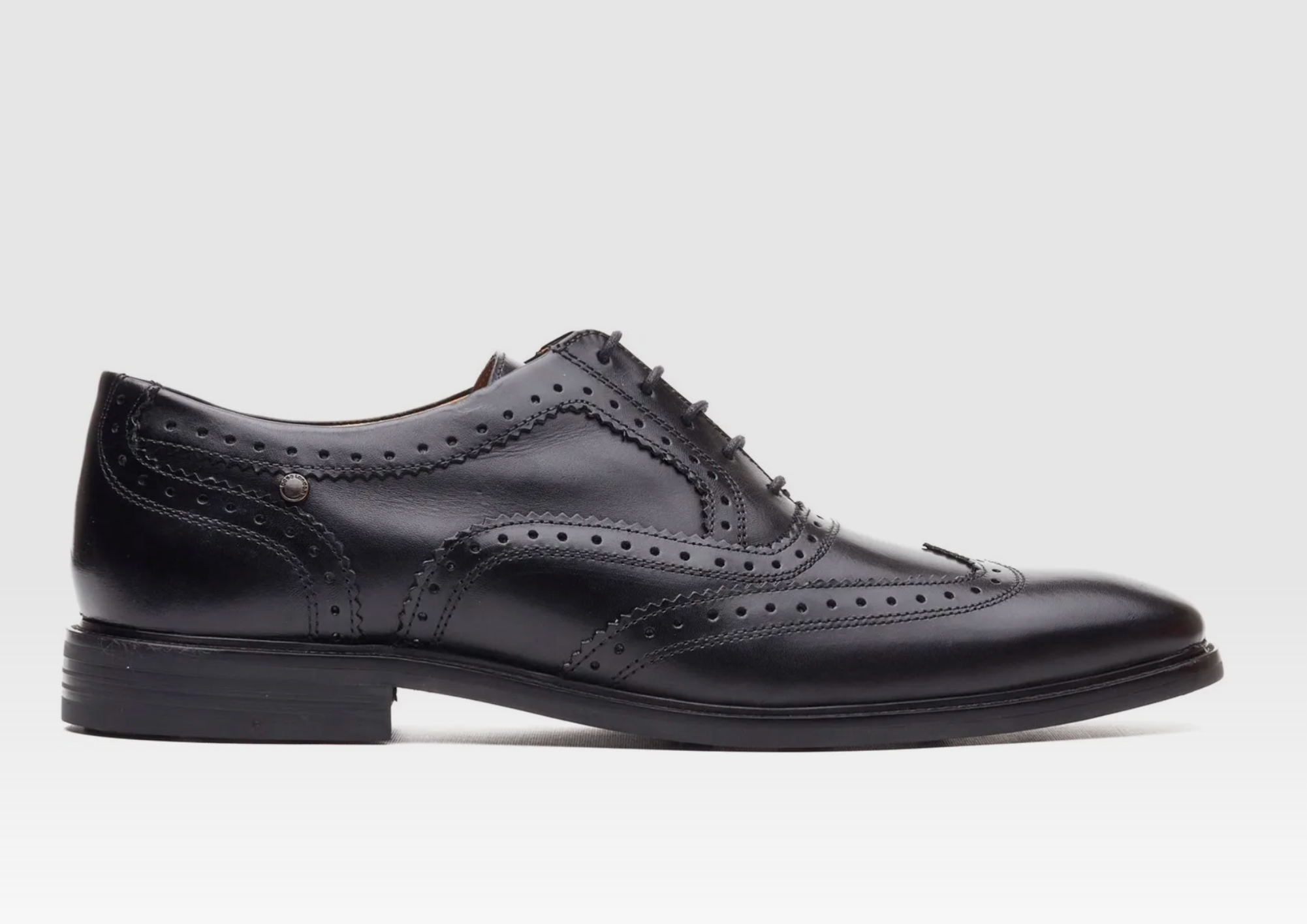 Base London Clarence Brougue Shoes - Black