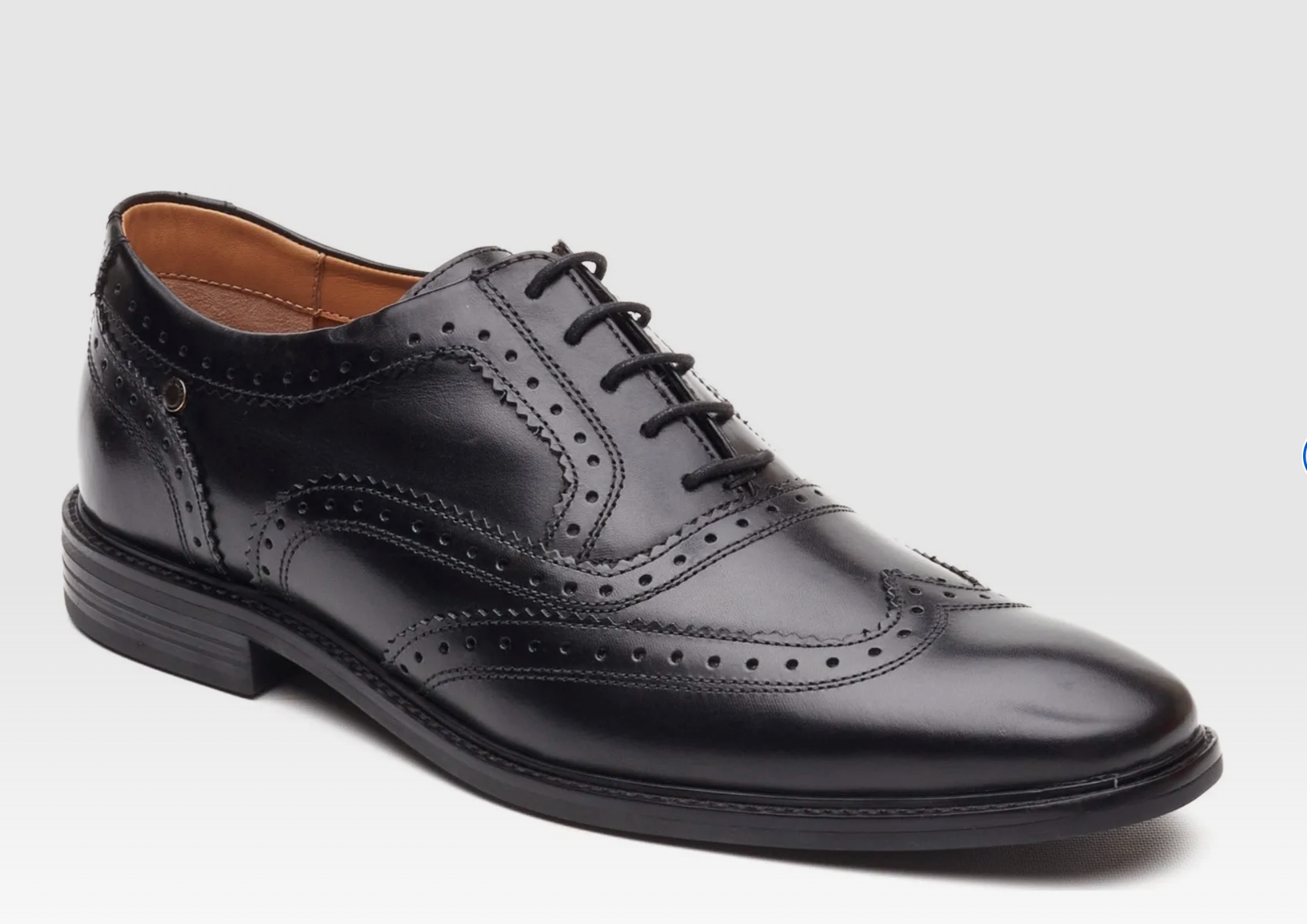 Base London Clarence Brougue Shoes - Black