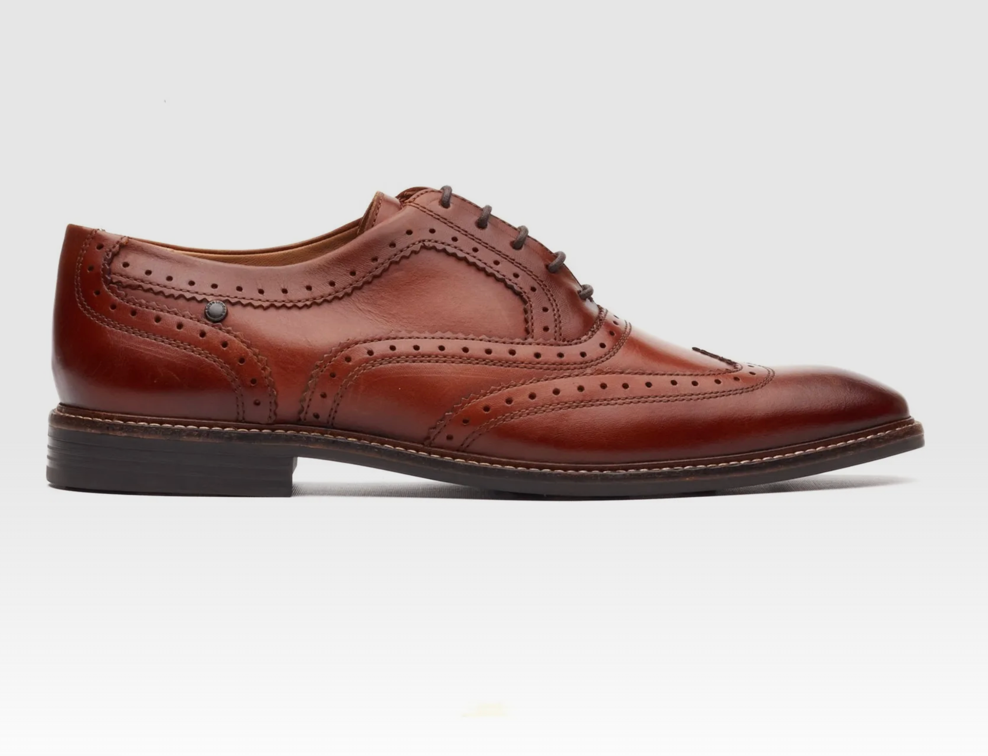 Base London Clarence Brougue Shoes - TAN Brown