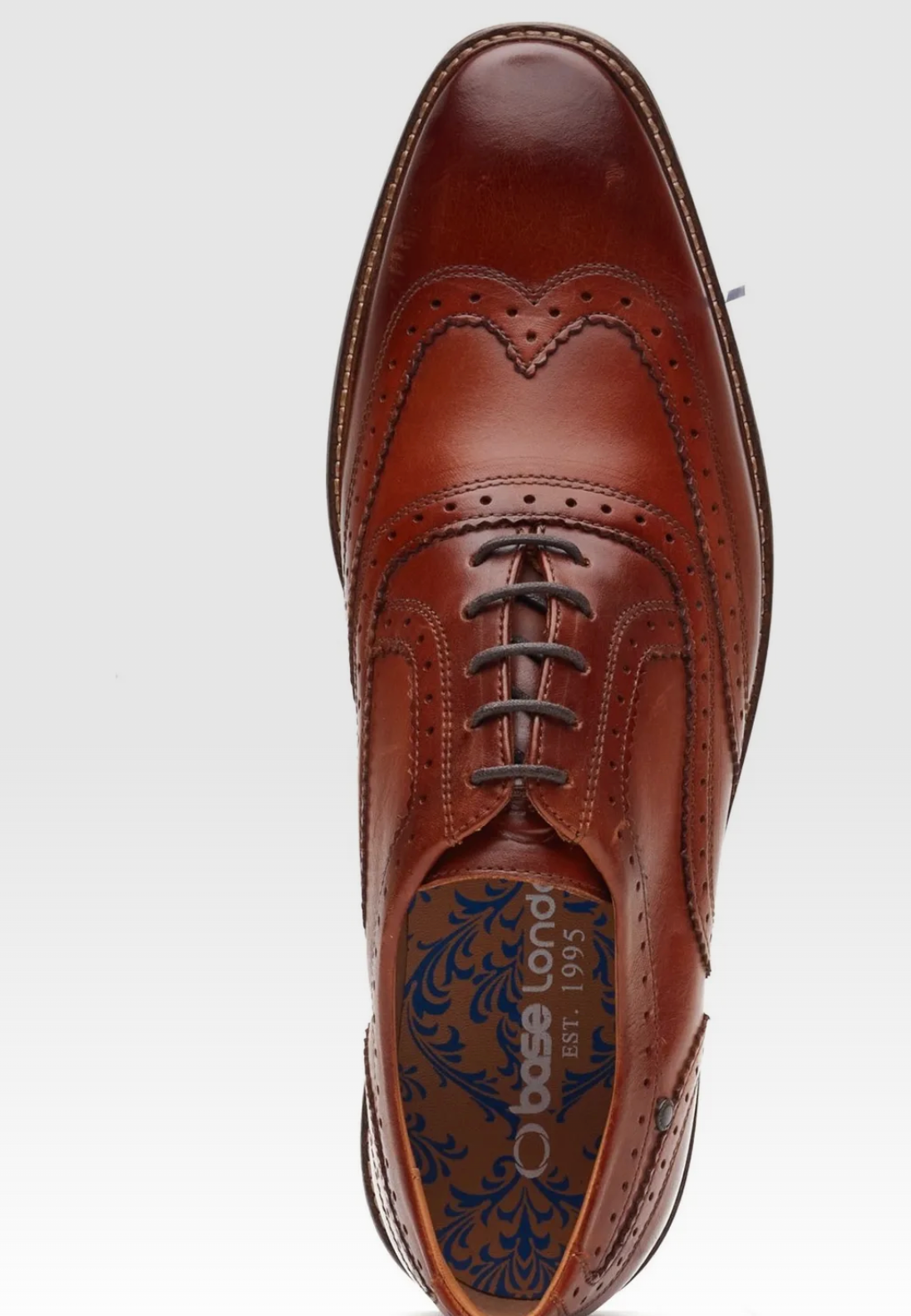 Base London Clarence Brougue Shoes - TAN Brown