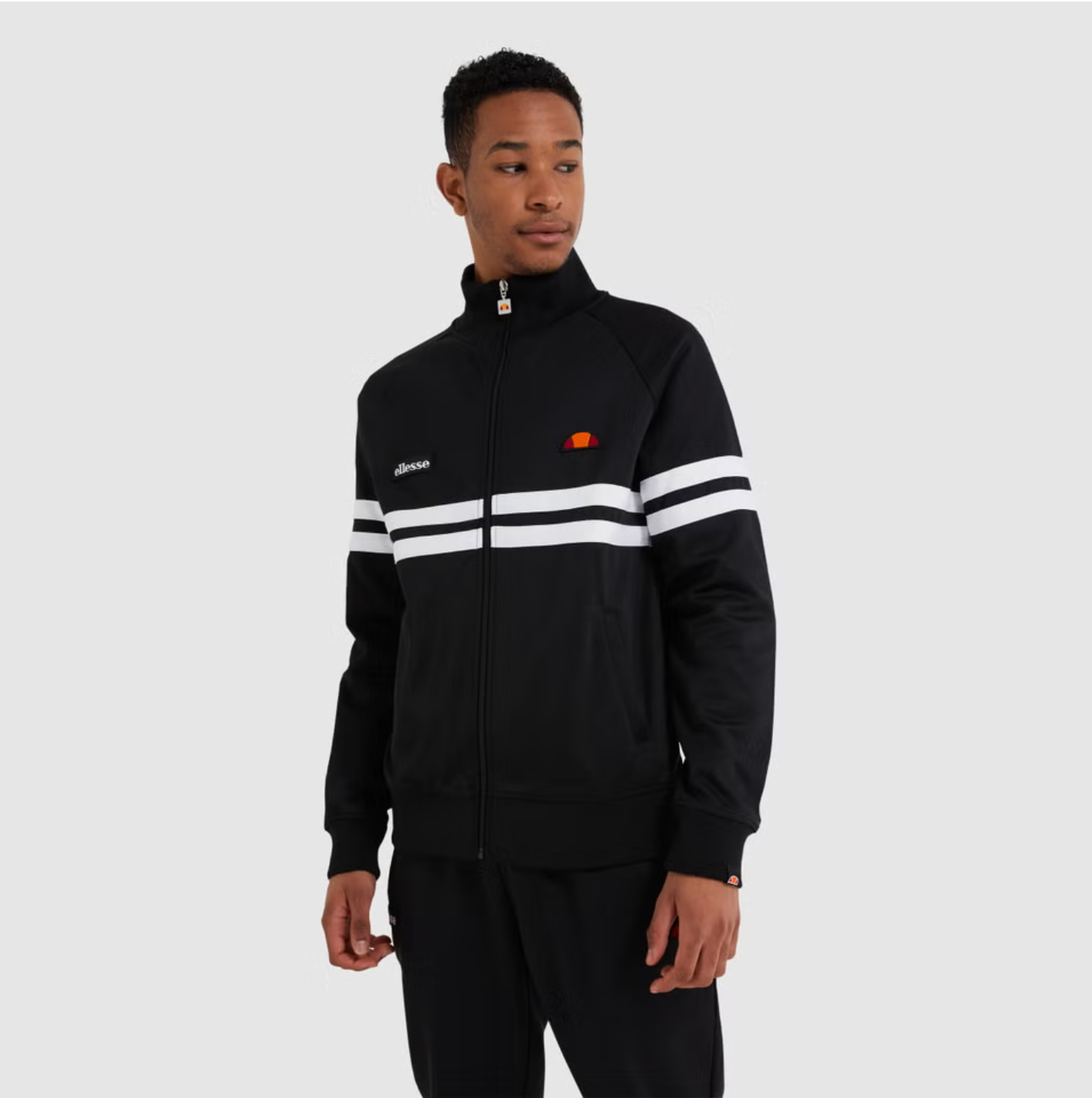 Ellesse Rimini Track Top Black - BLACK/WHITE
