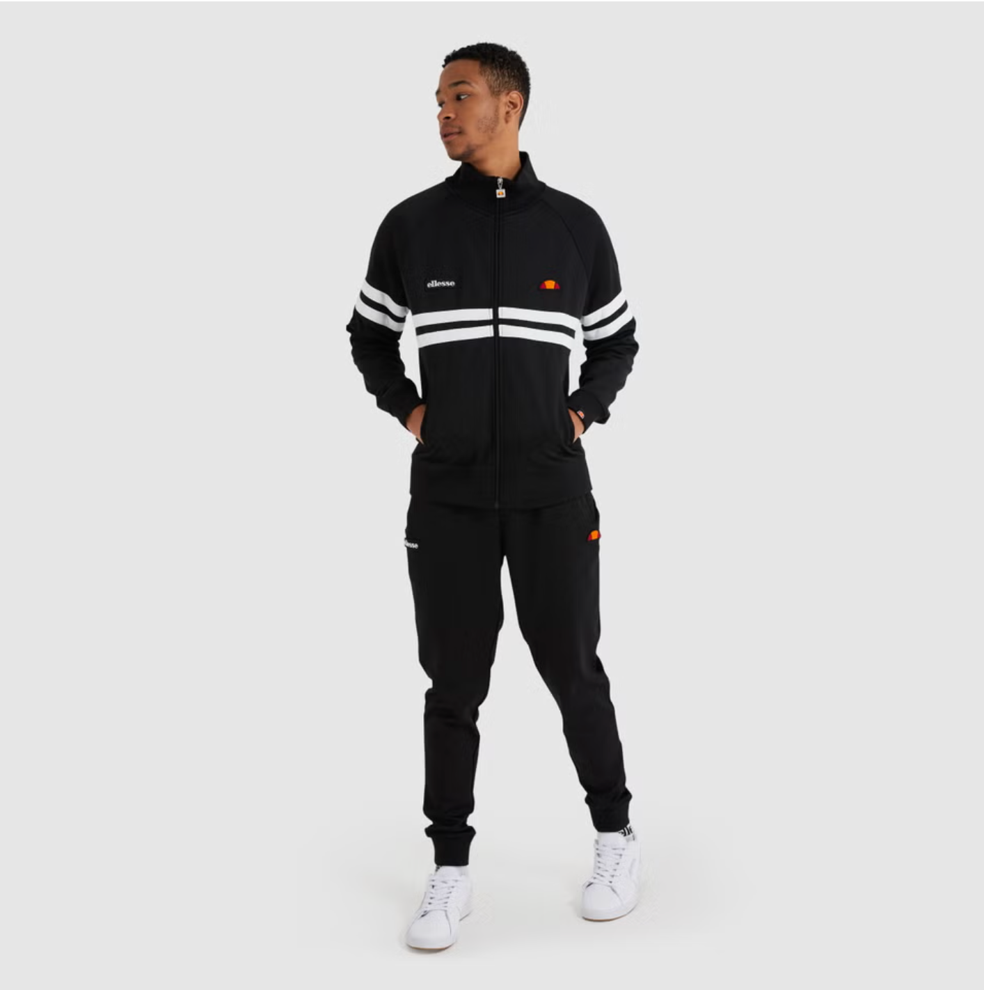 Ellesse Rimini Track Top Black - BLACK/WHITE