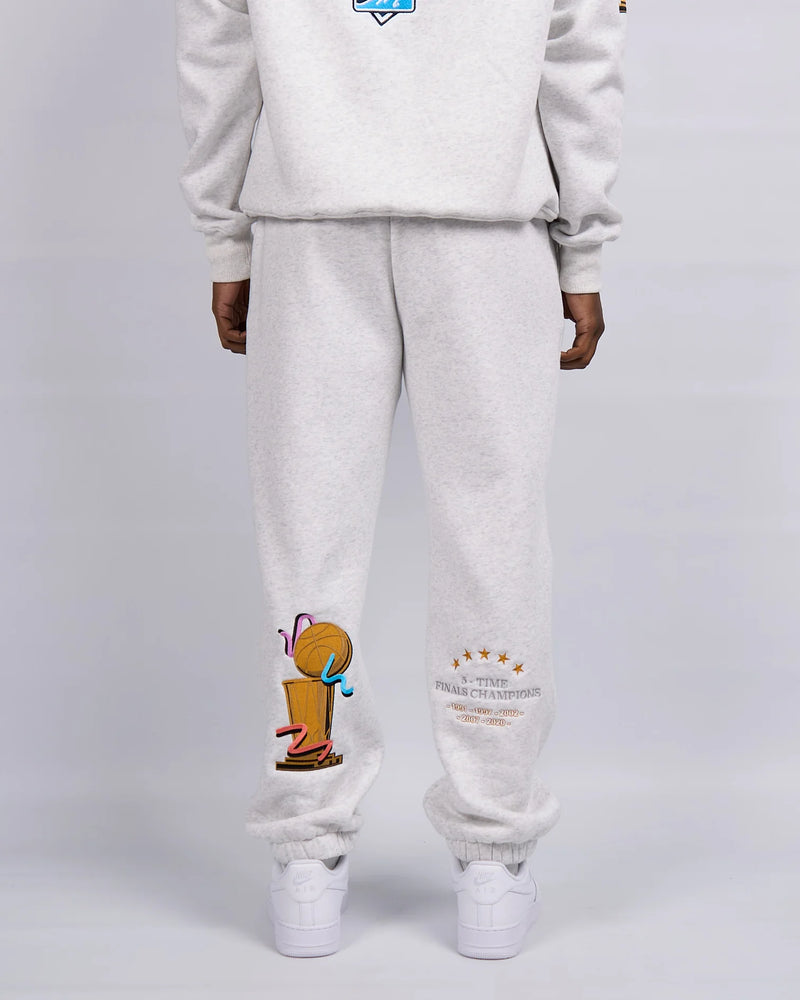 Mercier Rodman 315gsm brushback cotton Joggers - Snow Marl