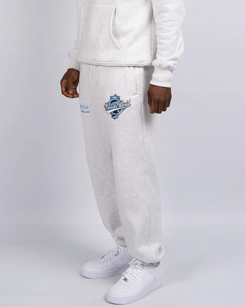 Mercier Rodman 315gsm brushback cotton Joggers - Snow Marl