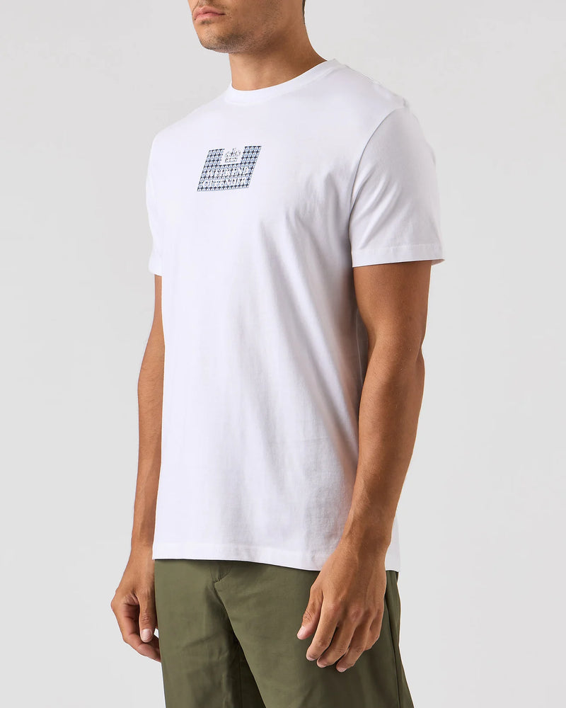 Weekend Offender DYGAS T-SHIRT WHITE/BLUE HOUSE CHECK - WHITE