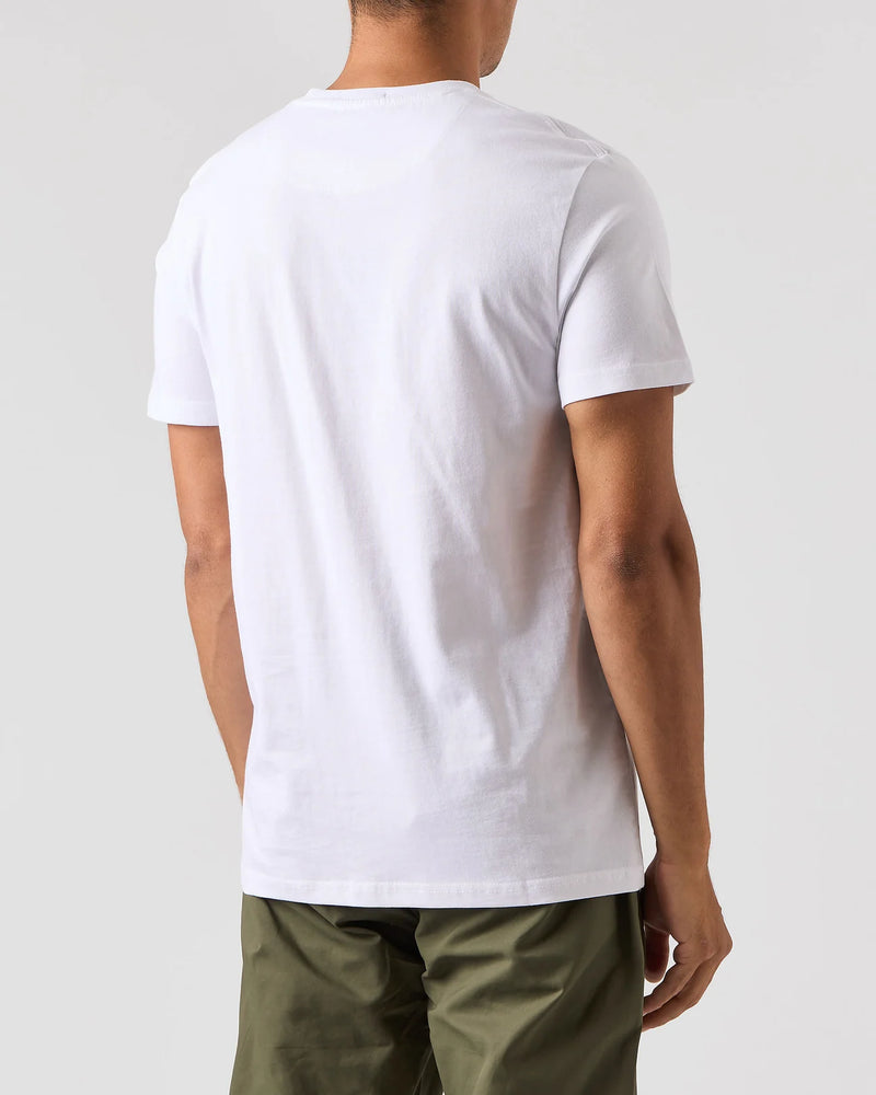 Weekend Offender DYGAS T-SHIRT WHITE/BLUE HOUSE CHECK - WHITE