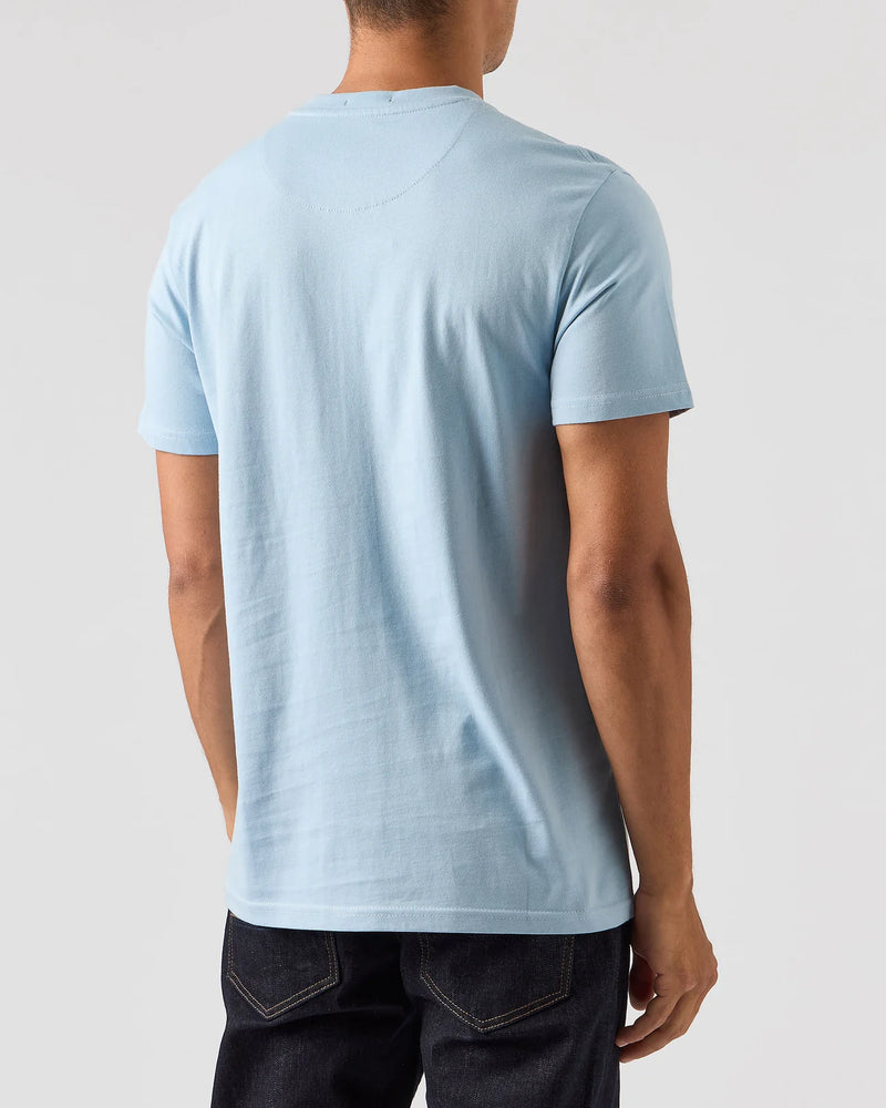 Weekend Offender DYGAS T-SHIRT WHITE/BLUE HOUSE CHECK - SKY