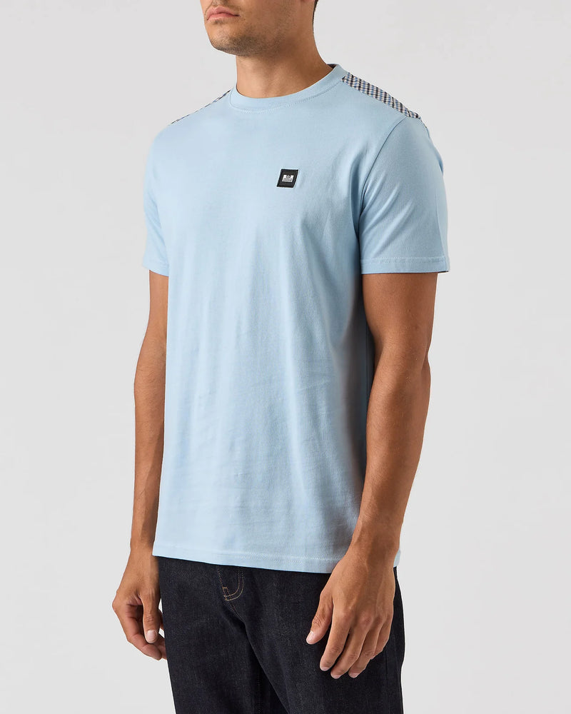 Weekend Offender DIAZ T-SHIRT WINTER - SKY/BLUE HOUSE CHECK