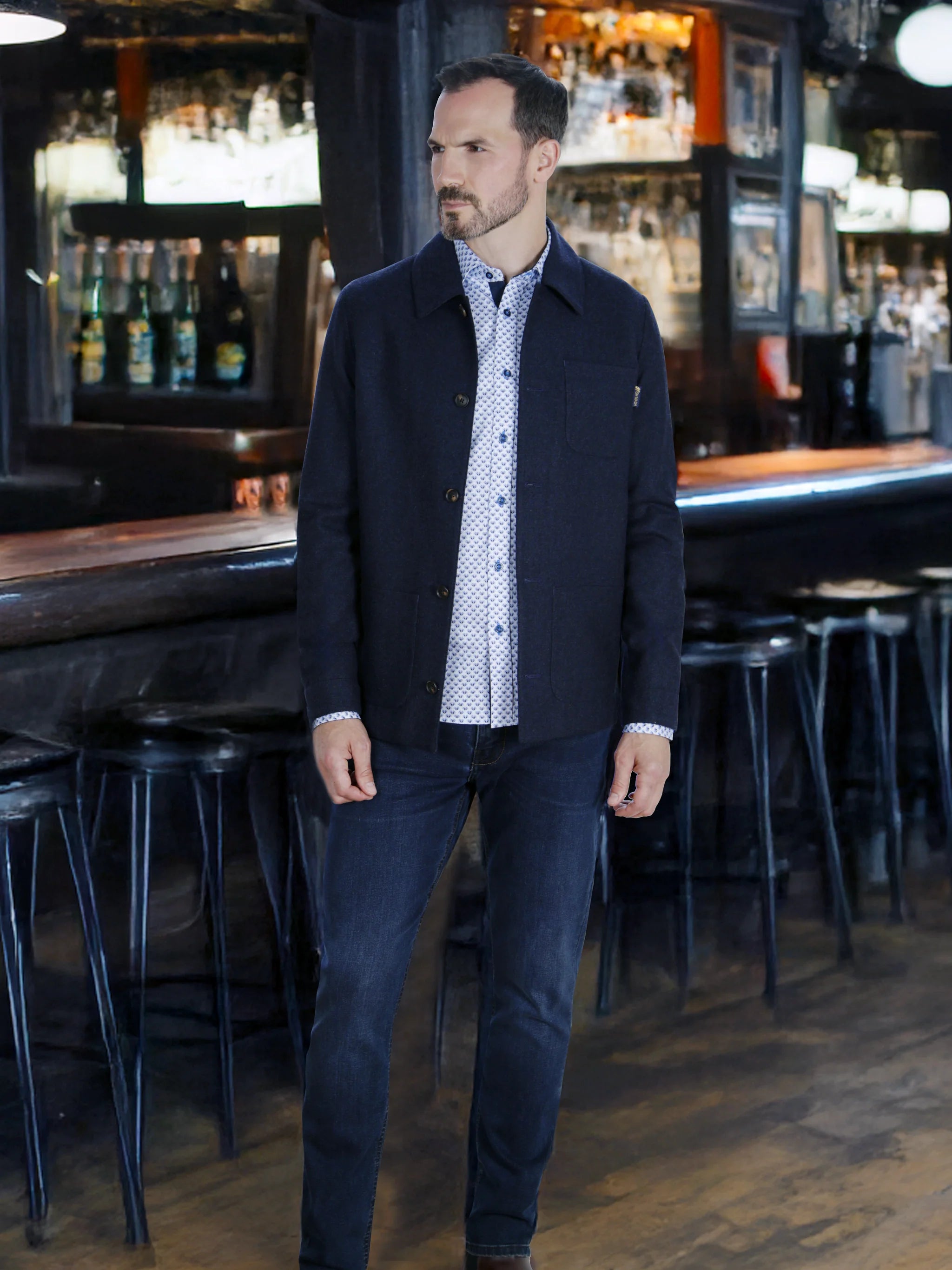 Mish Mash Tabon White & Blue Long Sleeved Shirt