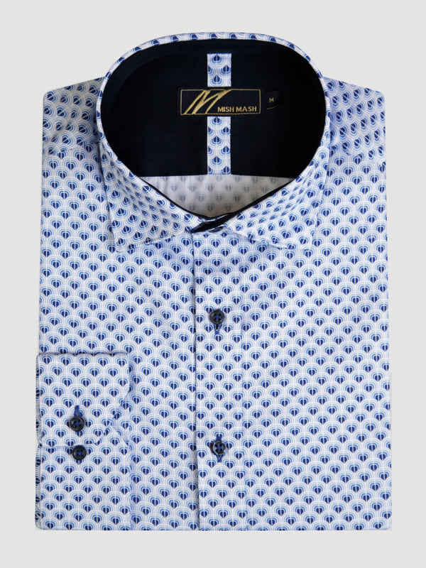 Mish Mash Tabon White & Blue Long Sleeved Shirt