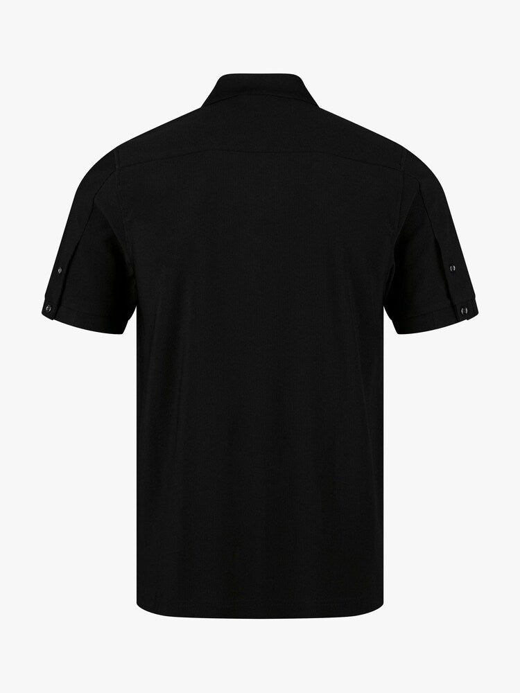 Luke Mainline penrith zip neck polo shirt - black