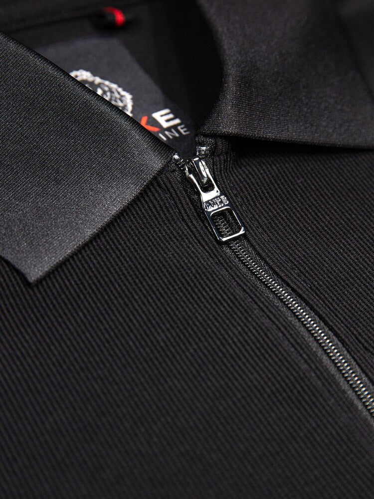 Luke Mainline penrith zip neck polo shirt - black