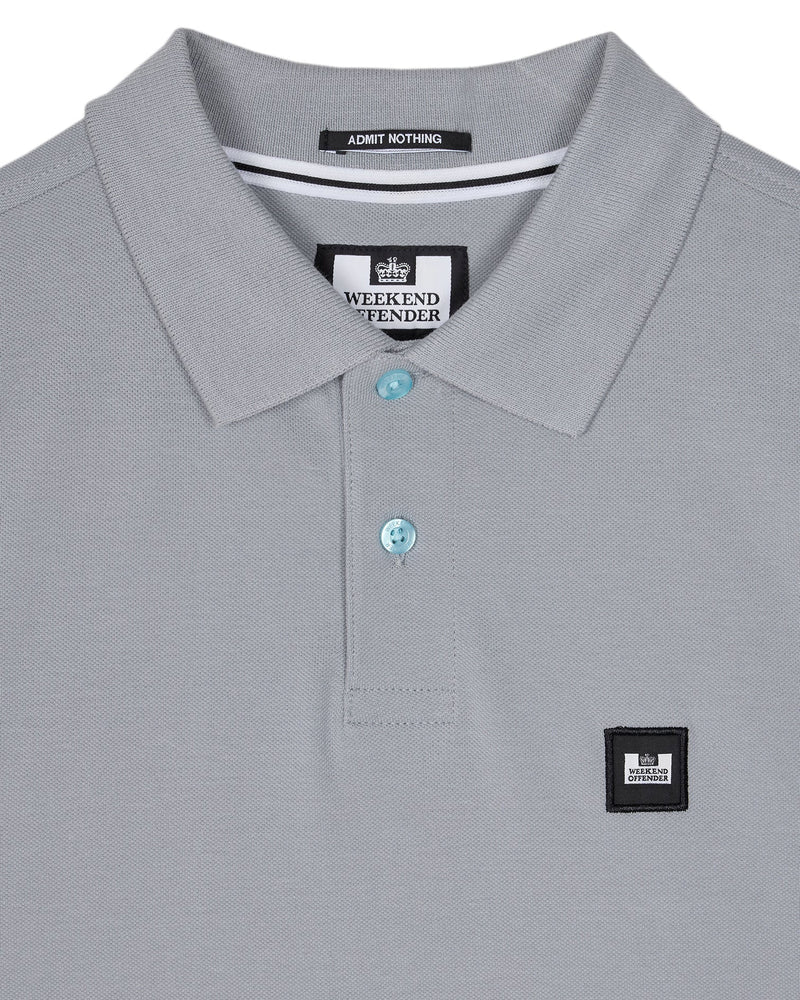 Weekend Offender Caneiros 100% Cotton pique Polo Shirt - SMOKEY Grey