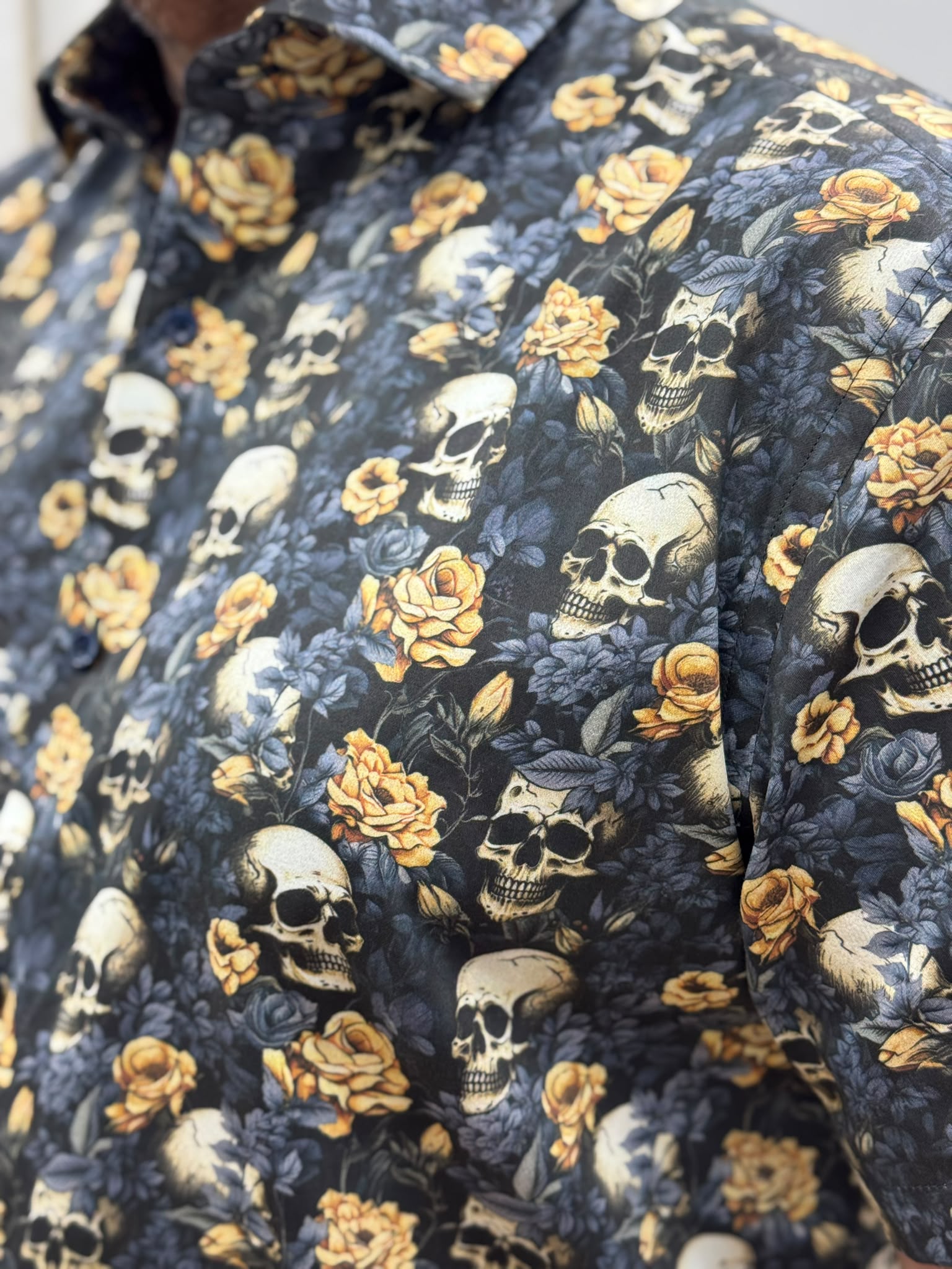 Arthur & Russell SH530 Digital Print Short Sleeve Shirt in Navy