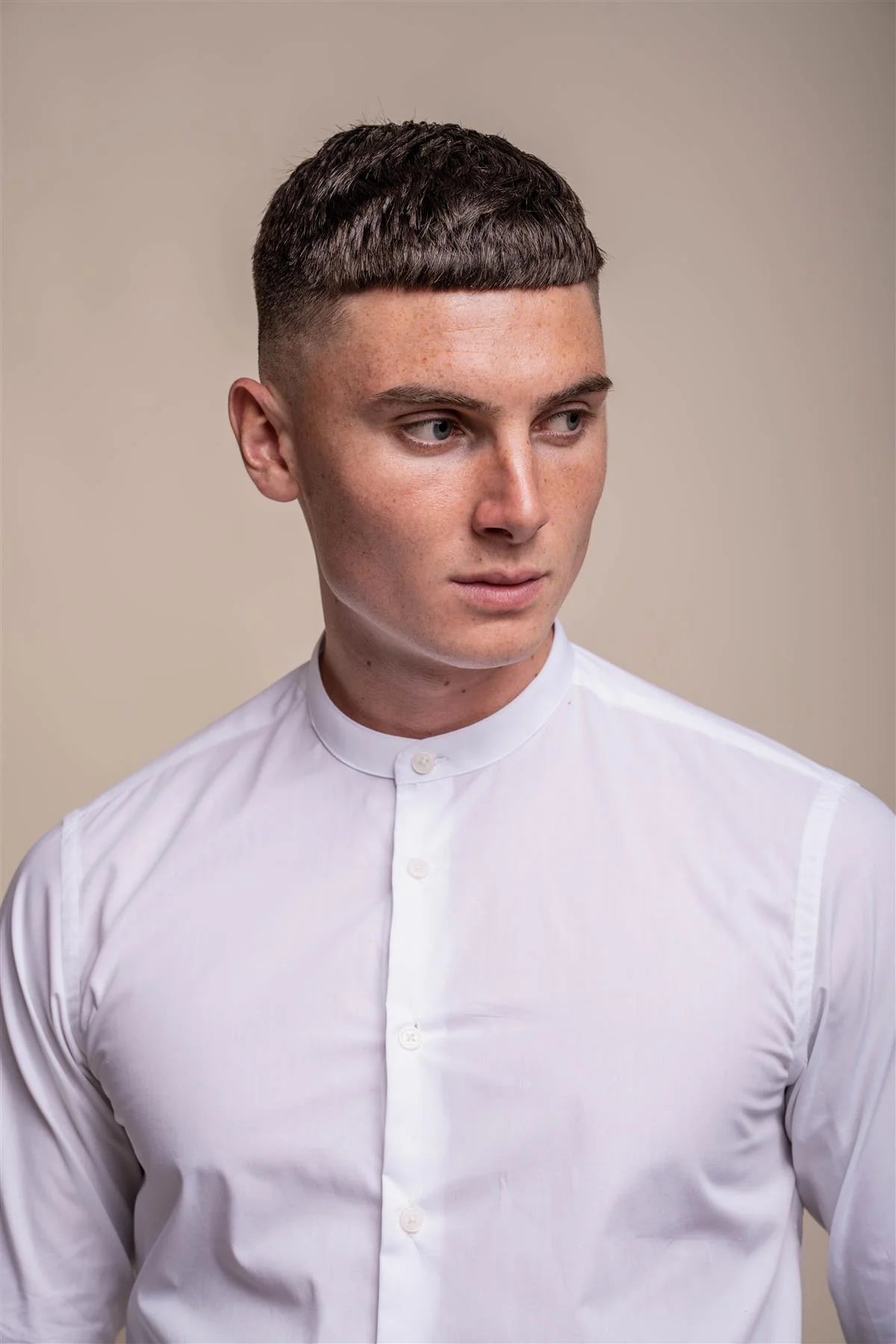 House of Cavani Nicalo Grandad Shirt - White